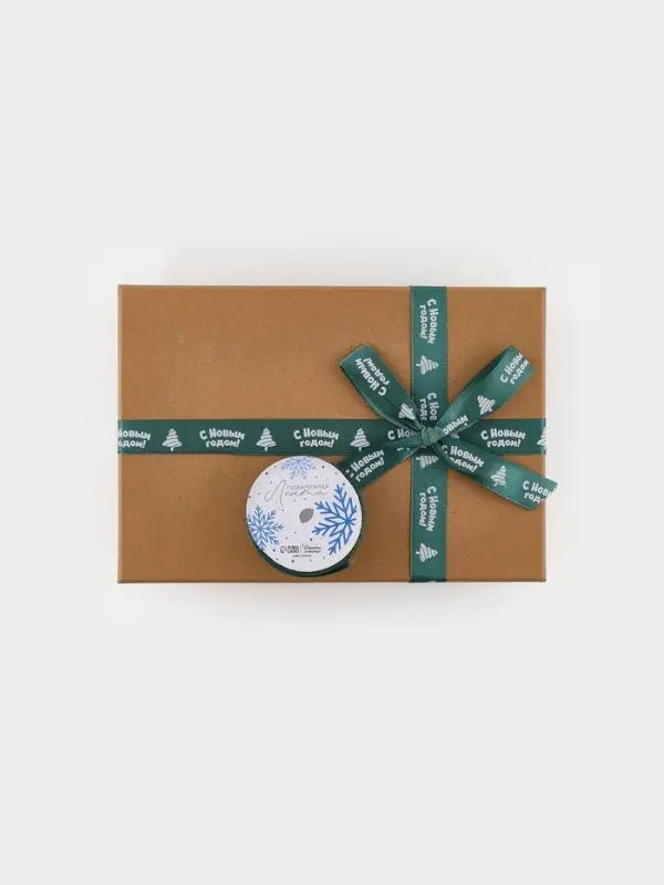 Лента атласная &laquo;Новогодняя&raquo;, 2 см &times; 5 м, зелёная