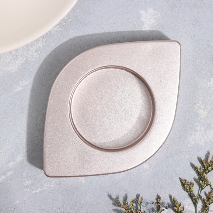 Подсвечник Подсвечник "Глаз. Мрамор" из гипса, 14,5х9,5х2см,шампань