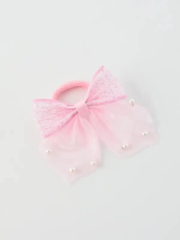 Бант для волос на резинке &laquo;Бантик Лили воздушный&raquo;, 8&times;7 см, розовый