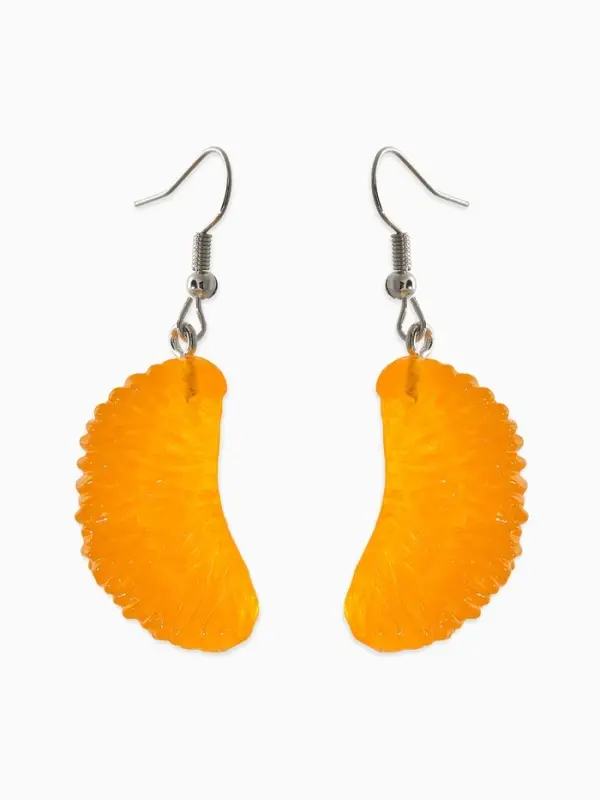 Серьги пластик &laquo;Новогодние дольки мандарина&raquo;, размер МИКС, оранжевые