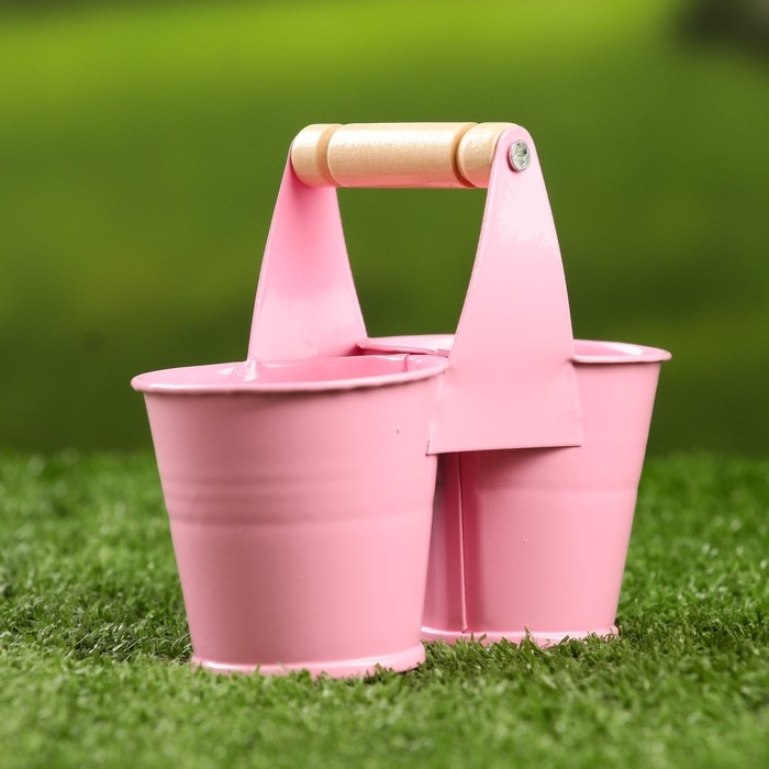 Кашпо двойное с ручкой 11*5*8,5см Кашпо двойное с ручкой 11*5*8,5см