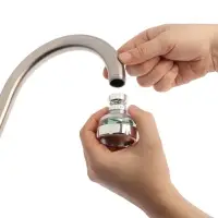 Аэратор ZEIN Z3632-2, поворотный, на шарнире, с зеленым вентилятором, хром/прозрачный