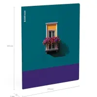 Тетрадь 48 листов в клетку ErichKrause CoverPrо fizzy, Emeeald Frame, с пластиковой обложкой, на скобе