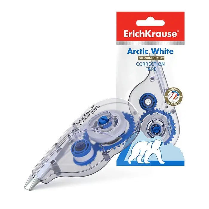 Корректирующая лента 5 мм &times; 8 м, ErichKrause Arctic white, супер-белая, европодвес