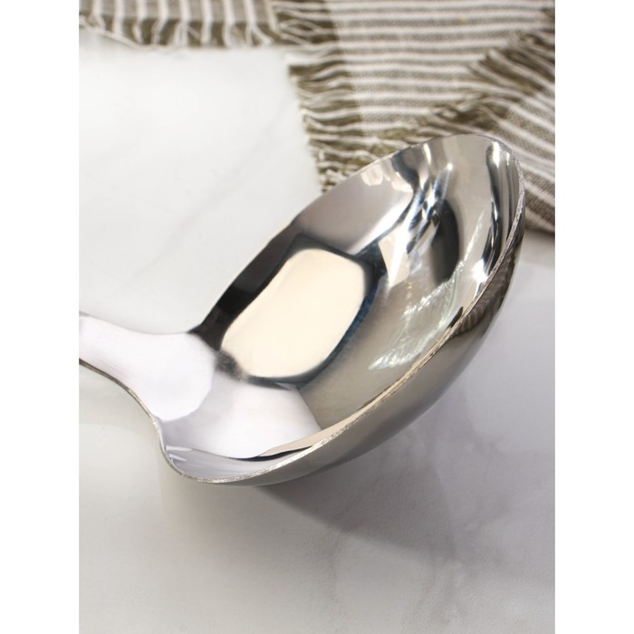 Половник из нержавеющей стали Доляна Home, 90 мл, 34×10 см, толщина 3 мм, цвет серебряный Половник из нержавеющей стали Доляна Home, 90 мл, 34×10 см, толщина 3 мм, цвет серебряный