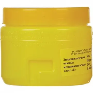 Емкость-контейнер д/сбора ост.инстр.с иглосъем.Б Жел.0,4л.ОЛДАНС