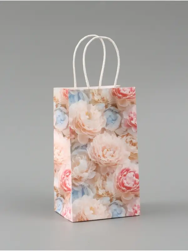 Пакет подарочный &laquo;Цветы&raquo;, 12 х 21 х 9 см