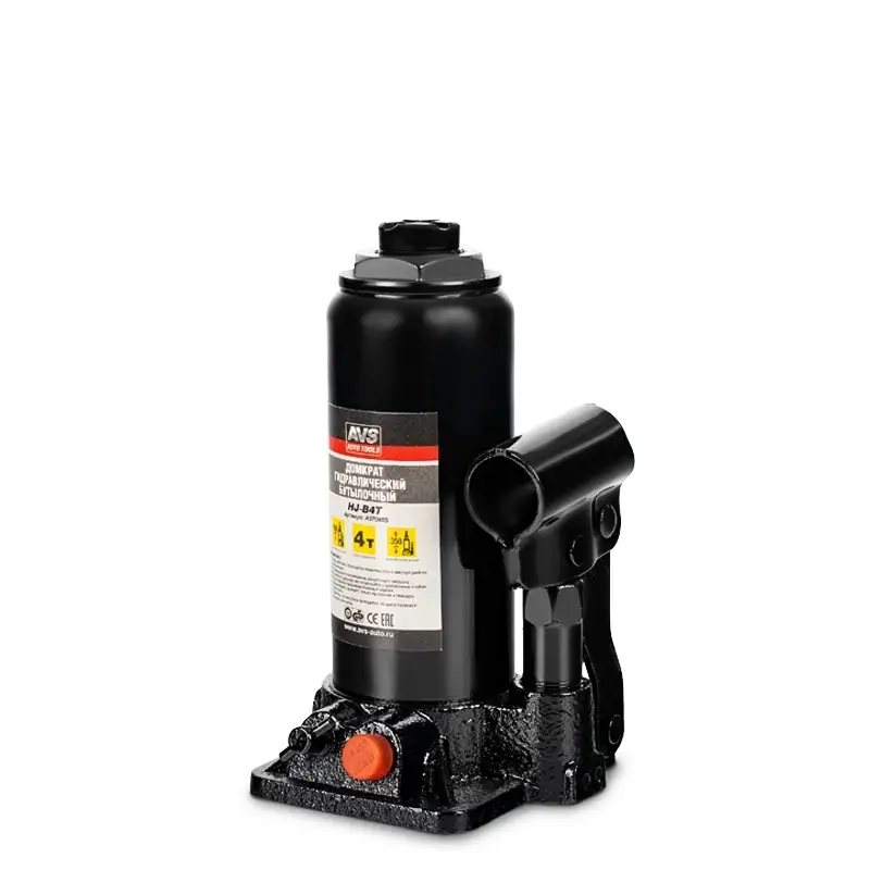 Домкрат гидравлический AVS HJ-B4T, 4т, 180-350мм. с клапаном (сумка, ремкомплект)