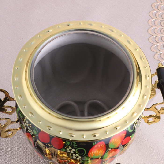 Набор «Хохлома», овал, 3 предмета, самовар 3 л, заварочный чайник 0,7 л, поднос Набор «Хохлома», овал, 3 предмета, самовар 3 л, заварочный чайник 0,7 л, поднос