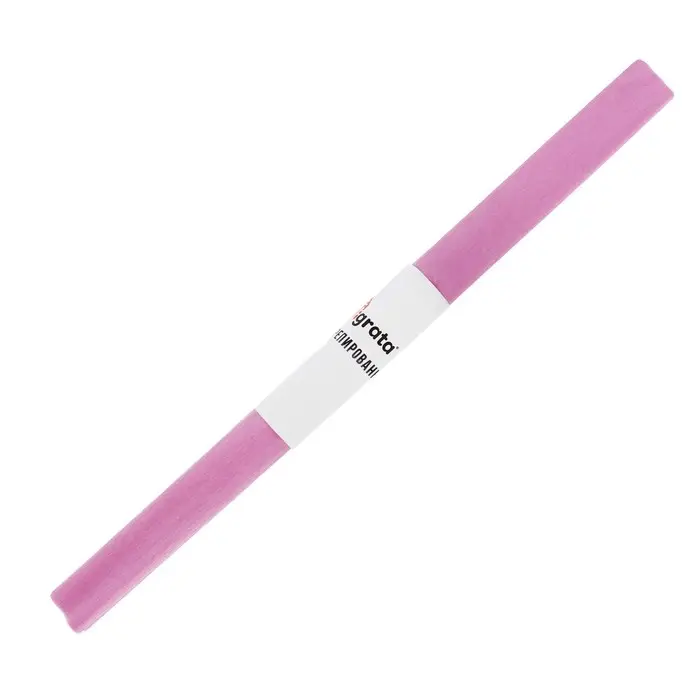 Бумага крепированная 50 х 200 см, в рулоне, 30 г/м2, розовая