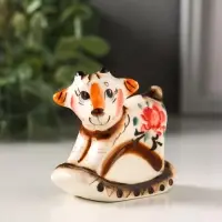 Фигурка фарфор &laquo;Козлик - качалка&raquo;, 6.5 см, гжель цветная, МИКС