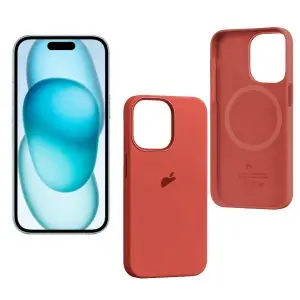 Чехол для iPhone 15 Pro Silicone Case 100% ORG (MagSafe + анимация NFC Clear) c LOGO Guava