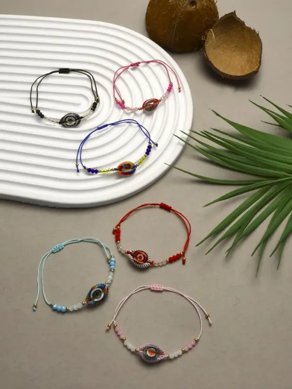 Браслет-оберег &laquo;Глазик&raquo;, ракушка, цветной в золоте