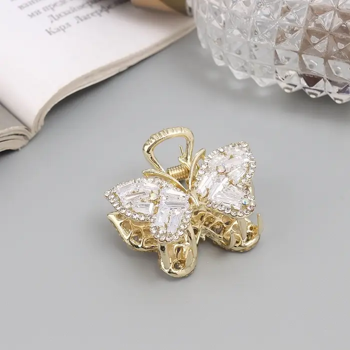 Крабик для волос &laquo;Дороти&raquo;, бабочка, 4 см, золотистый