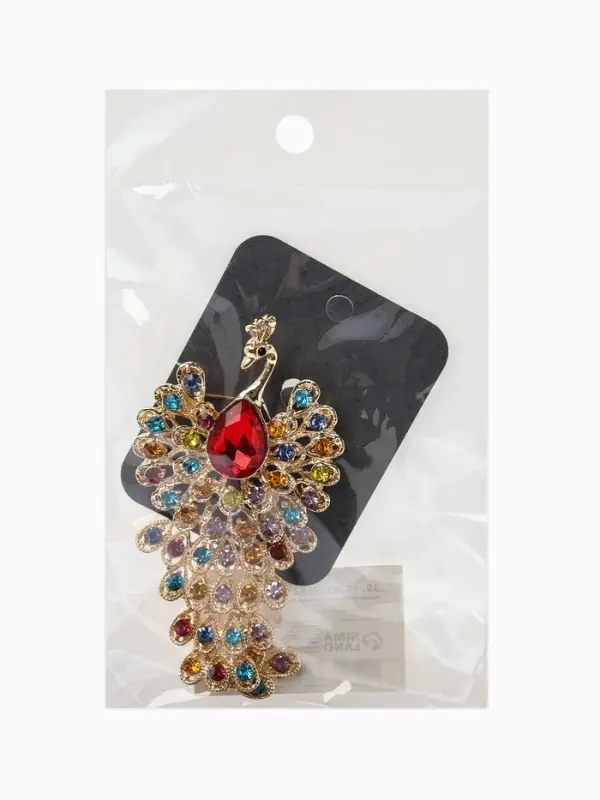 Брошь &laquo;Жар-птица&raquo; волшебная, стразы, цетная в золоте