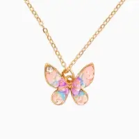 Набор детский "Выбражулька" 3 пред-а: кулон, кольцо, серьги, бабочка, разноцветный в золоте   109615