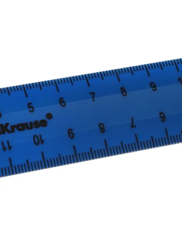 Линейка 15 см ErichKrause Classic, синяя, флоупак