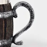 Кружка средневековая &laquo;Таверна&raquo;, 600 мл, 18&times;10&times;14.5 см, нержавеющая сталь, коричневая