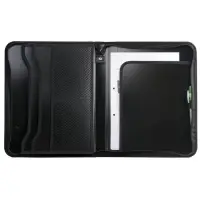 Папка на молнии А4, 2 отделения, Calligrata, 350&times;282&times;33 мм, пластик, 4 кармана, бизнес-класс, черная