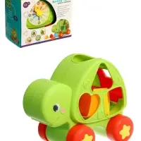 Развивающий сортер "Черепашка" с циферблатом, на колесиках