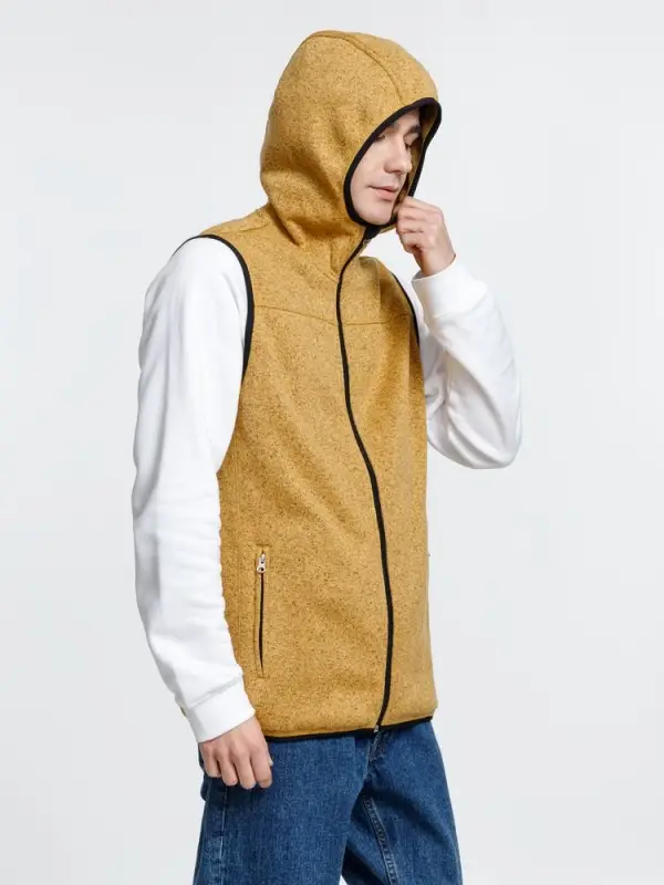 Жилет с капюшоном унисекс Gotland, горчичный, размер S Жилет с капюшоном унисекс Gotland, горчичный, размер S