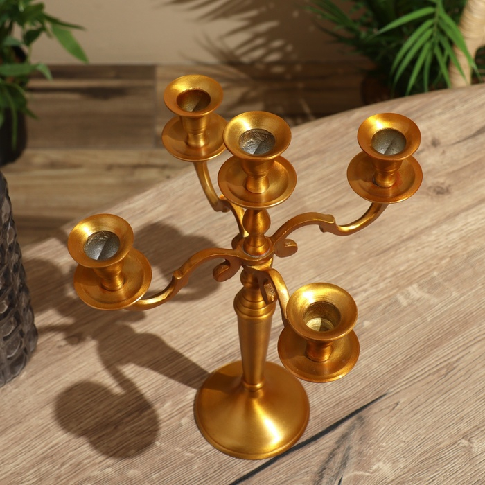 Подсвечник  Подсвечник "Джания" на 5 свечей 18х18х35 см, алюминий