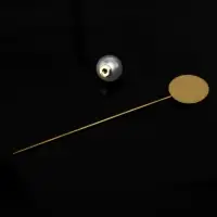 Основа &laquo;Брошь-игла&raquo; с бусиной d=1 см (набор 5 шт.), L=7.5 см, площадка 1.5 см, цвет золото