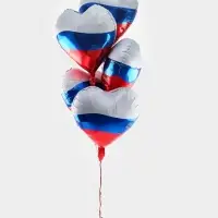 Воздушные шары фольгированные 18" &laquo;Сердце Триколор&raquo;, набор 5 штук