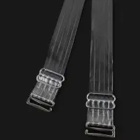 Лямки для бюстгальтера, силиконовые, фурнитура металл, 5 полос, 1.9 см, 37 см, пара, прозрачные