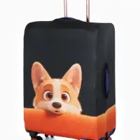 Чехол для чемодана &laquo;Корги&raquo;, 28", чёрный