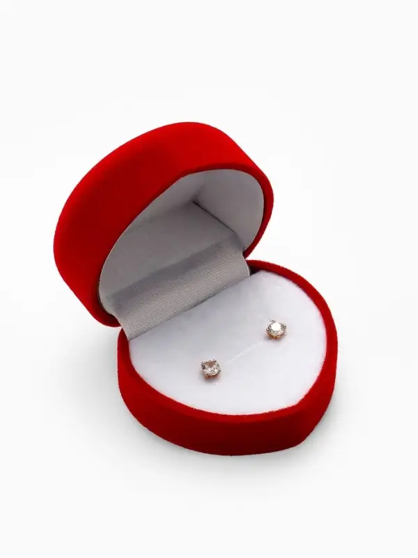 Футляр бархатный под кольцо, серьги &laquo;Сердце малое&raquo;, 5&times;4.2&times;3.6 см, бордовый