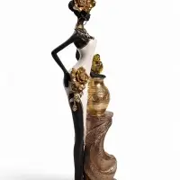 Фигурка декоративная &laquo;Африканка с попугаем&raquo;, 13.5&times;7&times;35 см