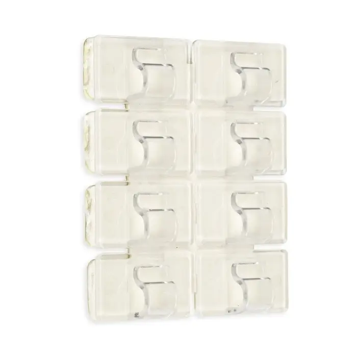 Держатель самоклеящийся для проводов и гирлянд ТУНДРА krep, прозрачный, 8 шт.