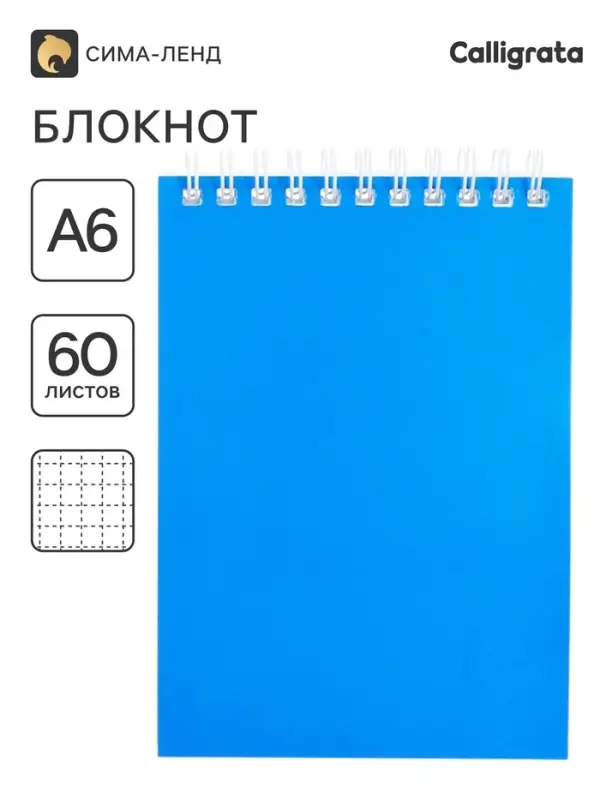 Блокнот BG &laquo;Для конференций&raquo;, А6, 60 листов, на гребне, обложка из мелованного картона, синий