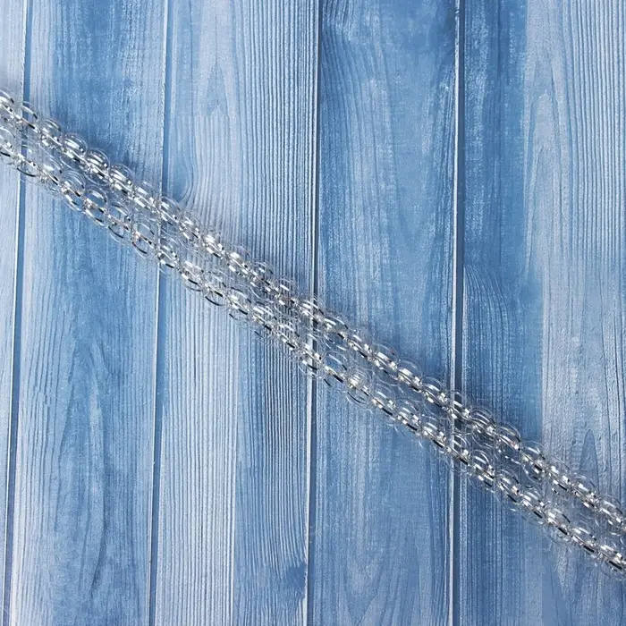 Мишура новогодняя «Бусинка» d-1,5 см, L-200 см, серебро