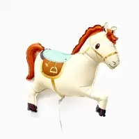 Воздушный шар фольгированный 28" "Лошадка", цвет белый