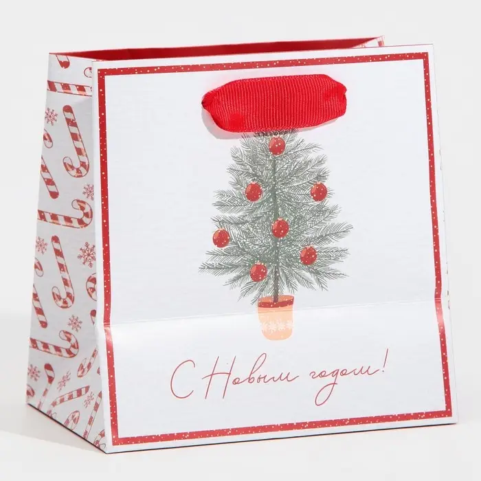Пакет подарочный новогодний ламинированный квадратный «Новогодние сладости», 14 х 14 х 9 см Пакет подарочный новогодний ламинированный квадратный «Новогодние сладости», 14 х 14 х 9 см