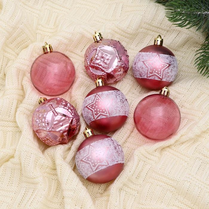 Набор шаров пластик d-6 см, 7 шт Набор шаров пластик d-6 см, 7 шт "Габриэль"