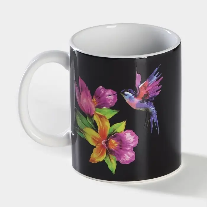 Кружка - хамелеон Доляна &laquo;Колибри&raquo;, 350 мл, керамика, небольшие дефекты