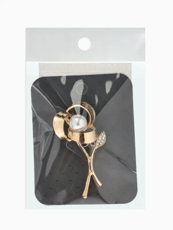 Брошь &laquo;Цветок&raquo; тринити, жемчуг, цвет белый в золоте