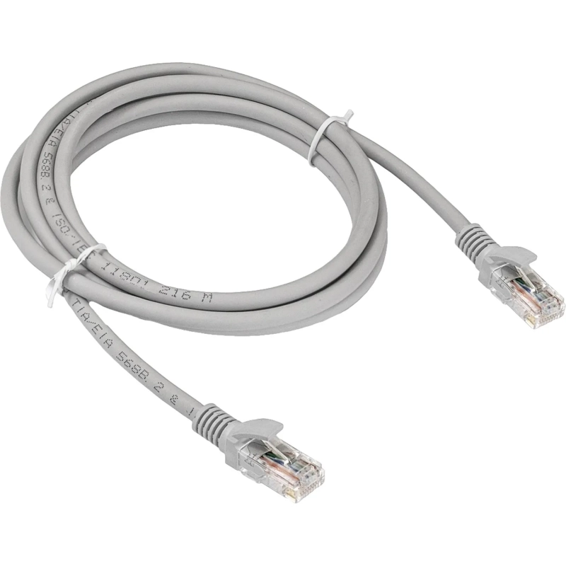 Патч-корд ExeGate UTP-RJ45-RJ45-5e-2M-LSZH-GY, cat.5e, 2м,сер <EX286383RUS