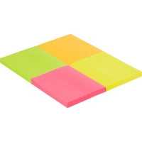 Стикеры с клеев. краем 38х51, неон, 4 цвета  50х4