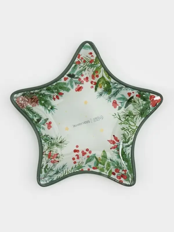 Блюдо сервировочное звезда Блюдо сервировочное звезда "Еловые ветки" 15 см