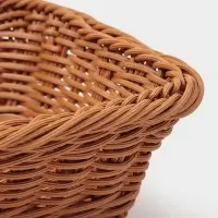 Корзина для продуктов Доляна, 30&times;19.5&times;6 см, плетёная, пластик, коричневая