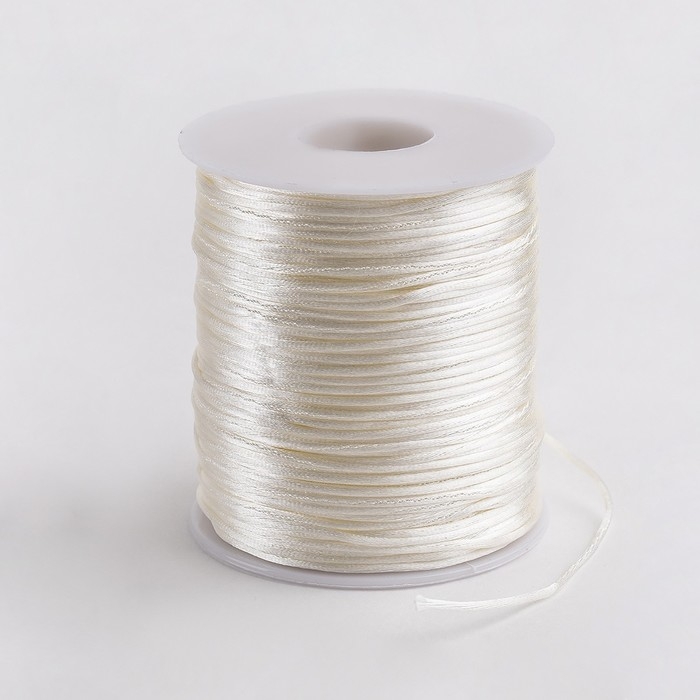 Шнур нейлоновый на бобине d=2мм, L=100 м, цвет молочный Шнур нейлоновый на бобине d=2мм, L=100 м, цвет молочный