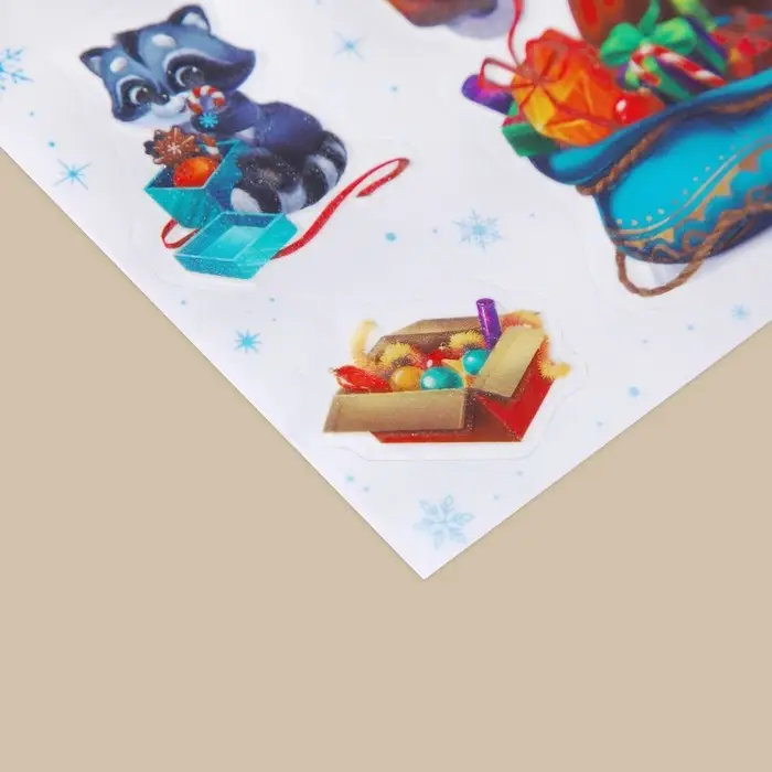 Наклейки новогодние со светящимся слоем «Счастливого Нового года», 10.5 х 14.8 см