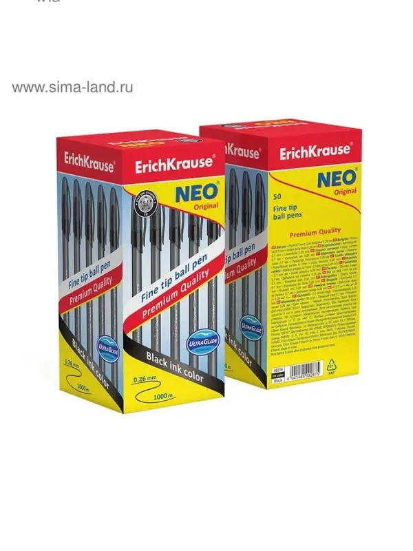 Ручка шариковая ErichKrause Neo Original, игольчатый узел 0.7 мм, чернила чёрные, супермягкое письмо, длина линии письма 1000 метров Ручка шариковая ErichKrause Neo Original, игольчатый узел 0.7 мм, чернила чёрные, супермягкое письмо, длина линии письма 1000 метров