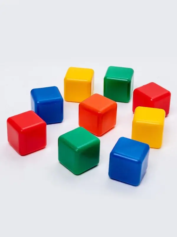 Кубики детские, пластиковые, цветные, 9 штук, 4&times;4 см
