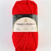 Пряжа &laquo;Меринго объемная&raquo; меринос 20%, п/т. шерсть 20%, акрил 56%, лайкра 4% 90 м/150 г (046 красный)