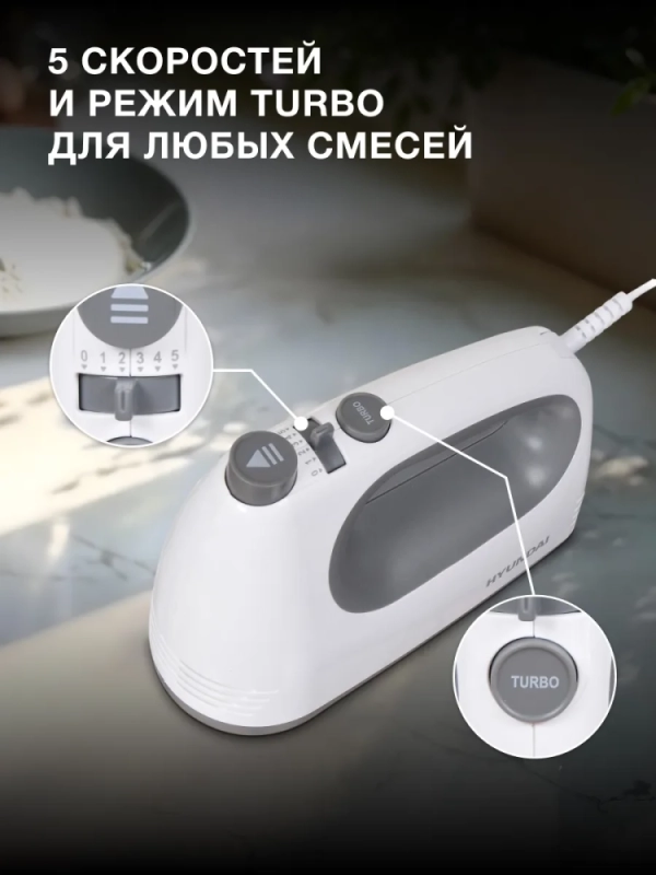 Миксер ручной HYM-H4501 500Вт белый